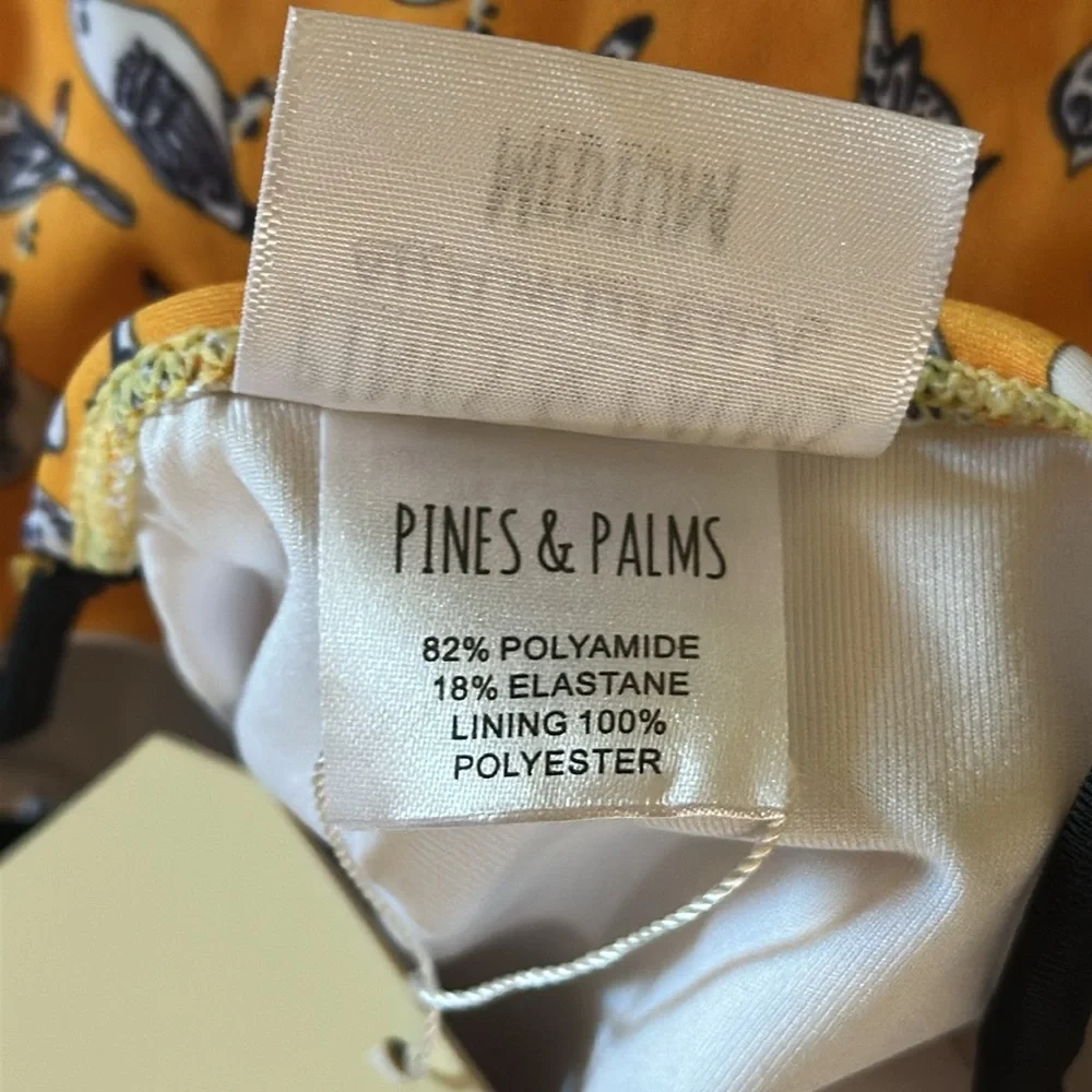 Pines & Palms Swimwear *NWT* Women's Bird Print Yellow Swimsuit - Picture 12 of 13